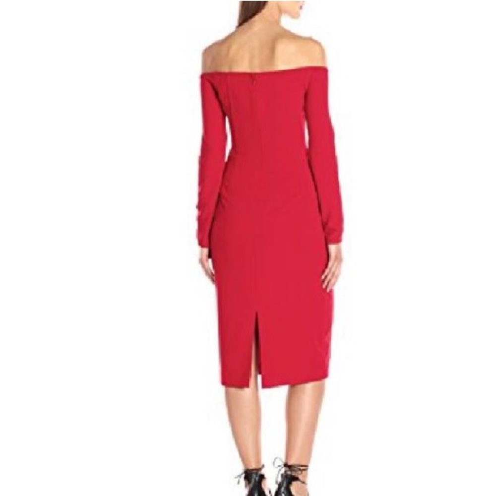 🔥NWT Black Halo Vita Off the Shoulder Dress | Red | Size 2 - Picture 2 of 8